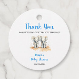 It's twin Boys Baby Shower Favour Tags Gåvor Etiketter