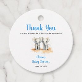 It's twin Boys Baby Shower Favour Tags Gåvor Etiketter