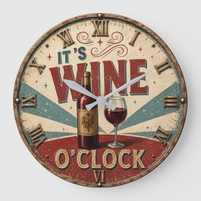 It's Wine O'Clock  Stor Klocka (Framsida)