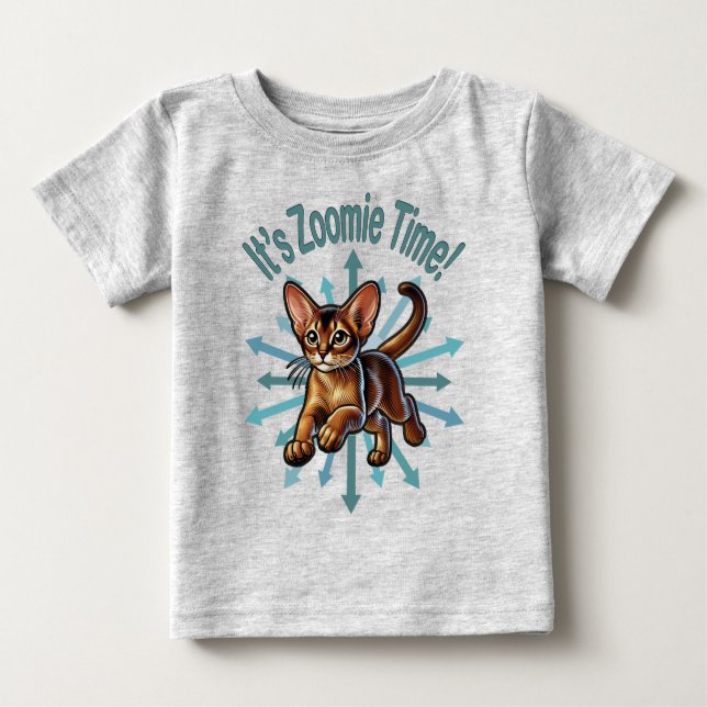 It's Zoomie Time Abyssinian Cat T Shirt (Framsida)