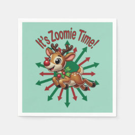"It's Zoomie Time! Christmas Reindeer Pappersservett