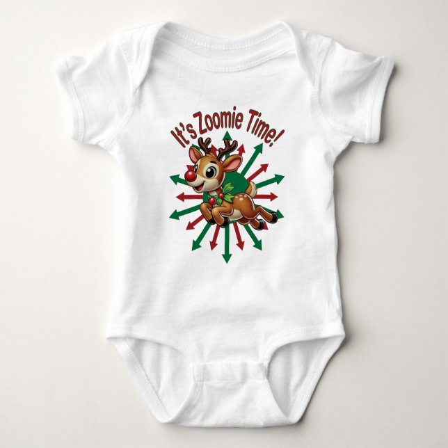 "It's Zoomie Time! Christmas Reindeer T Shirt (Framsida)
