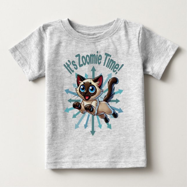 It's Zoomie Time Siamese Cat T Shirt (Framsida)