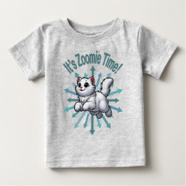 It's Zoomie Time White Cat T Shirt