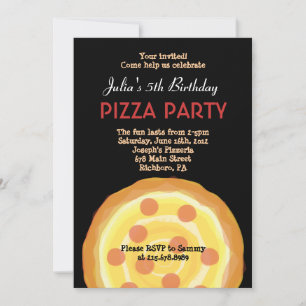 IT'SA PIZZA PARTY! Inbjudan till grattis på födels