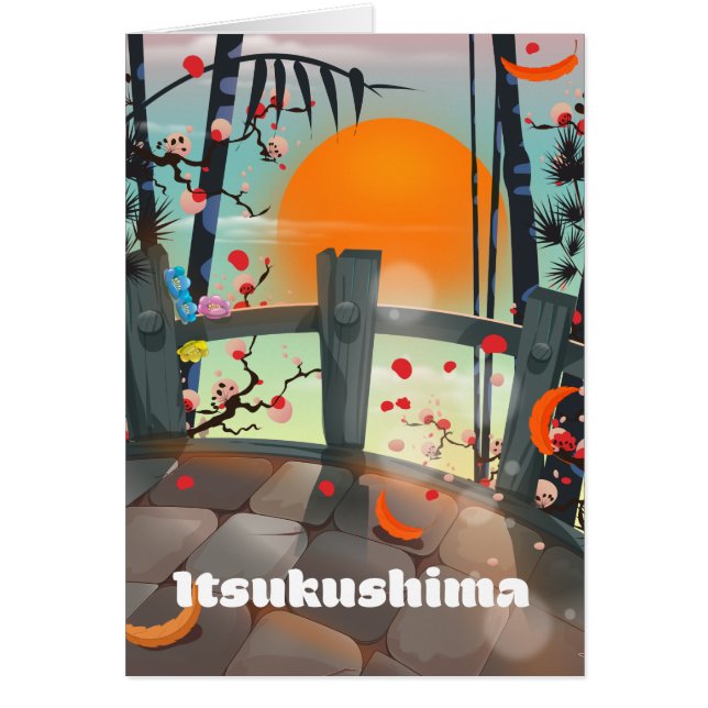 Itsukushima Japan resaffisch Hälsningskort (Framsidan)