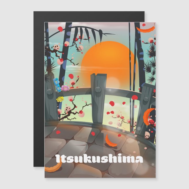Itsukushima Japan reseaffiche (Fram/baksida)