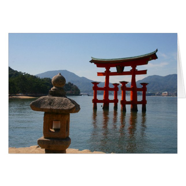 Itsukushima torii hälsningskort (Framsidan Horizontal)