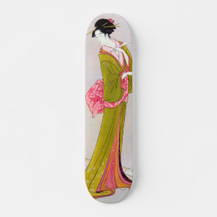 Itsutomi av Eishi Hosoda japanese woodblock geisha Mini Skateboard Bräda 18,5 Cm
