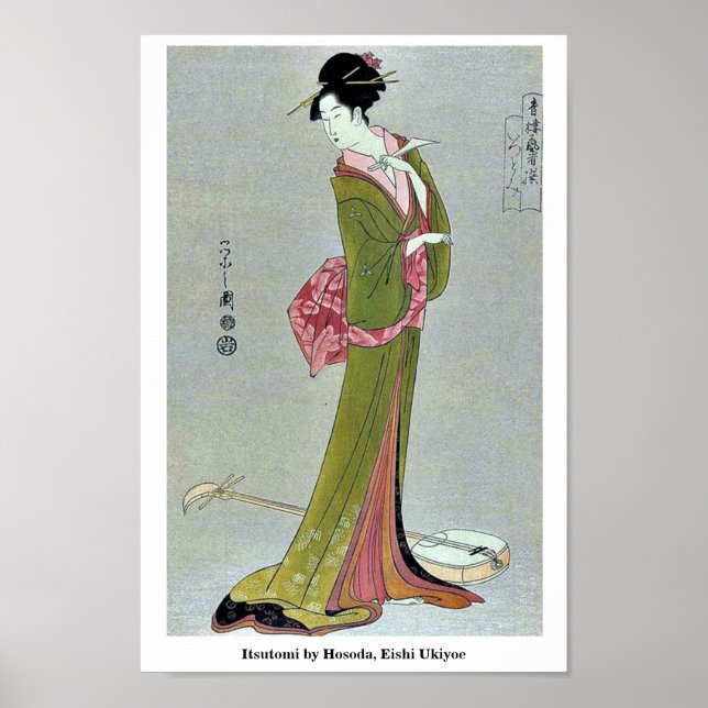 Itsutomi by Hosoda, Eishi Ukiyoe Poster (Framsidan)