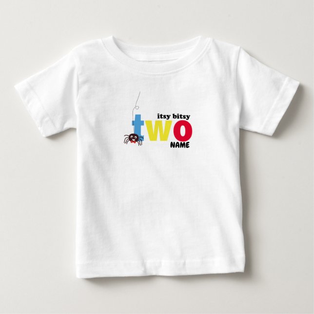 Itsy bitsy spider Andra födelsedagen T Shirt (Framsida)