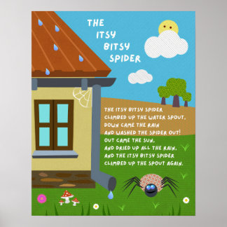 Itsy Bitsy Spider Barnkammar Affisch