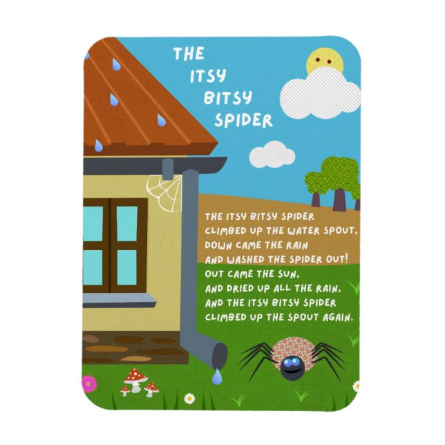 Itsy Bitsy Spider Barnkammarim Magnet (Vertikal)