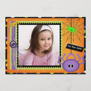 Itsy Bitsy Spider Birthday Halloween Inbjudningar