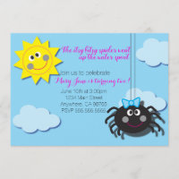 Itsy Bitsy Spider Inbjudan (utan Rosa bakgrund)