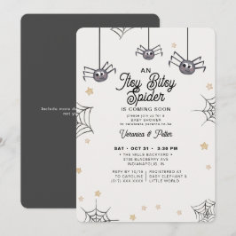 Itsy Bitsy Spider Neutralt Halloween Baby Shower Inbjudningar