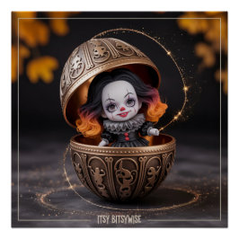 Itsy Bitsywise Enchanting Gothic Spooky Cute Clown Perfect Poster