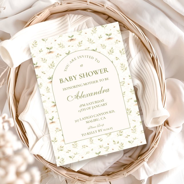 ittle Sprout Garden Party Baby Shower Inbjudningar (Skapare uppladdad)