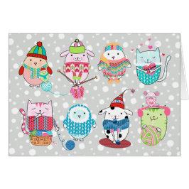 Itty Bitty Knitting Committee-kort 5 x 7 Hälsningskort