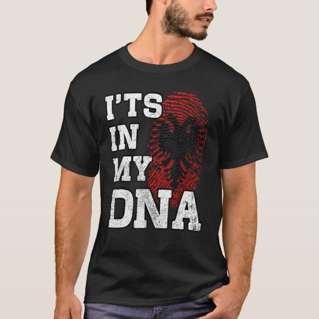 Itu2019s In My DNA Albanian Fingerprint Proud Alba T Shirt (Framsida)