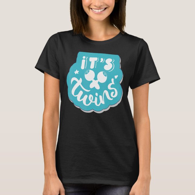 Itu2019s Twins   Gender Reveal Party Announce Baby T Shirt (Framsida)
