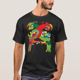 Itzamnaj Fused with Bird Gudom Mayan Aztec T Shirt