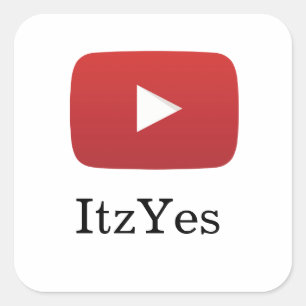 ItzYes YouTube-fästare Fyrkantigt Klistermärke