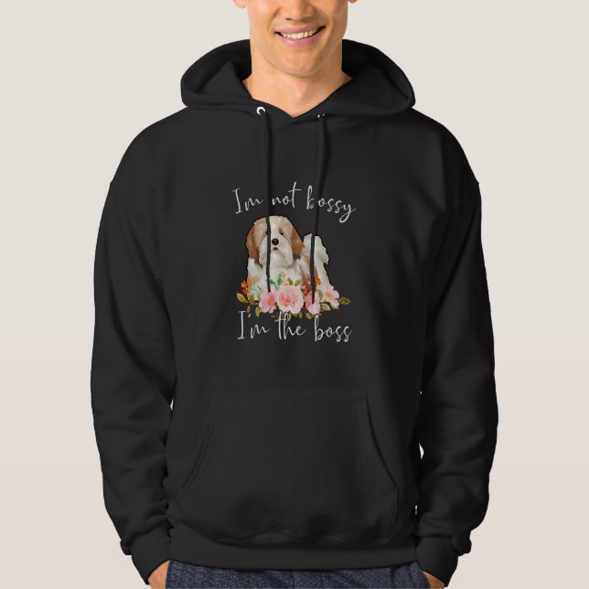Iu2019m Not Bossy Iu2019m Chef Lhasa Apso Hoodie (Framsida)