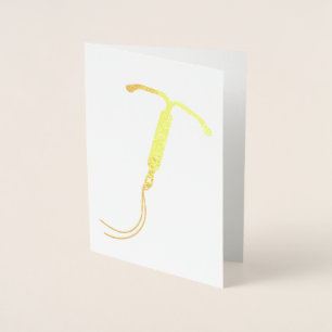 IUD-grafik för guldfetter Folierat Kort
