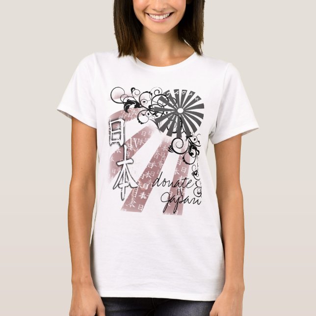 IV Japanska Tsunamihjälpen för kvinnor Tee Shirt (Framsida)