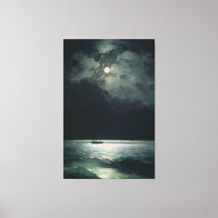 Ivan Aivazovsky Black Sea på natten Canvastryck