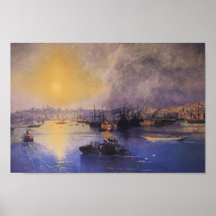 Ivan Aivazovsky- Constantinopunnus Sunset Poster