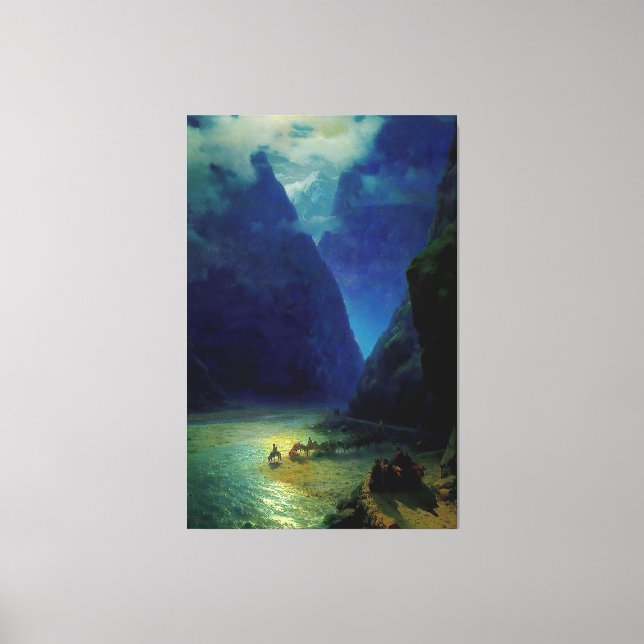 Ivan Aivazovsky - Darial Gorge (1862) Canvastryck (Framsida)