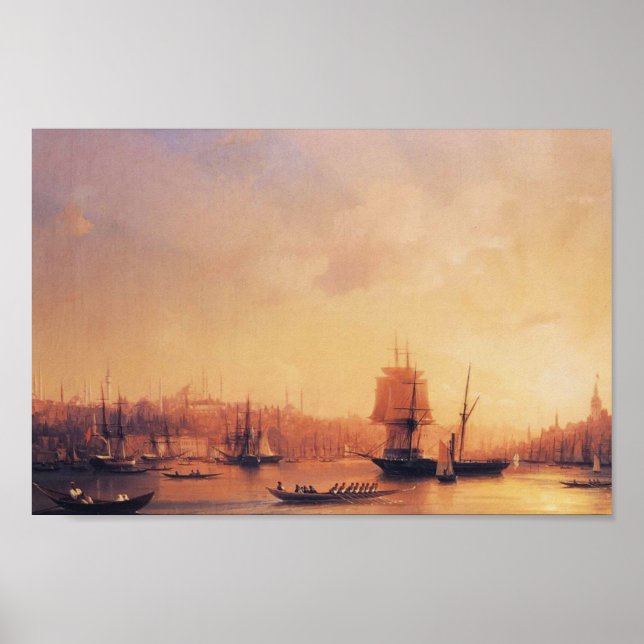 Ivan Aivazovsky- Dusk på Golden Horn Poster (Framsidan)