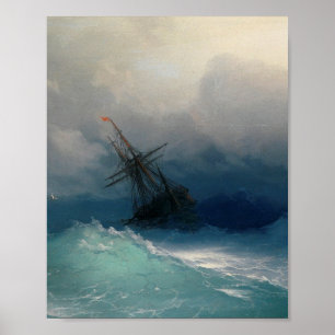 Ivan Aivazovsky - Frakten vid stormhavet Poster