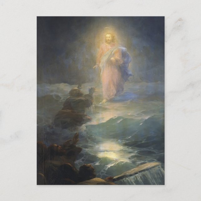 Ivan Aivazovsky - Jesus går på vatten Vykort (Framsida)