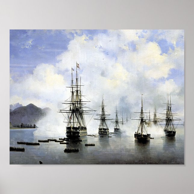 Ivan Aivazovsky- Landning i Subashi Poster (Framsidan)