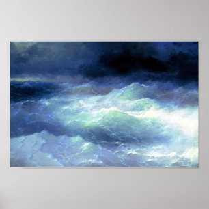 Ivan Aivazovsky- mellan vågar Poster