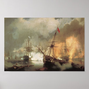 Ivan Aivazovsky- Navarino-slaget Poster