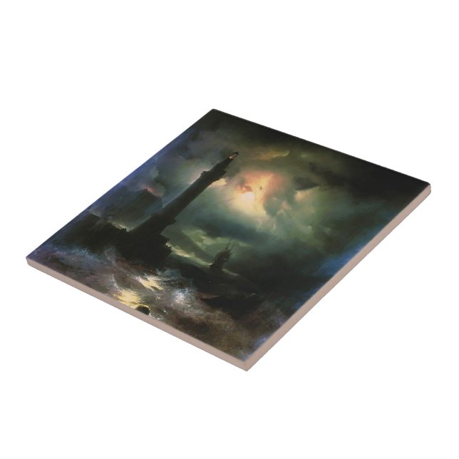 Ivan Aivazovsky- Neapolitan fyr Kakelplatta (Sidan)