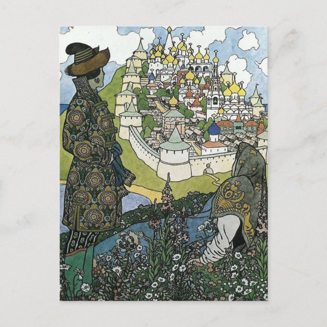 Ivan Bilbin - Sagan om Tsar Saltan brevkort Vykort (Framsida)