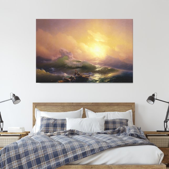 Ivan Konstantinovich Aivazovsky - Den nionde vågen Canvastryck (Insitu (sovrum))