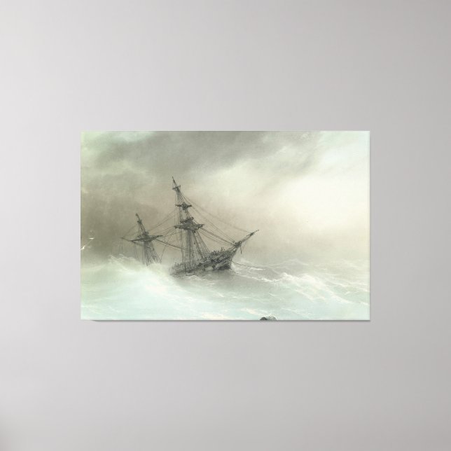 Ivan Konstantinovich Aivazovsky - Fartyg i en stor Canvastryck (Framsida)
