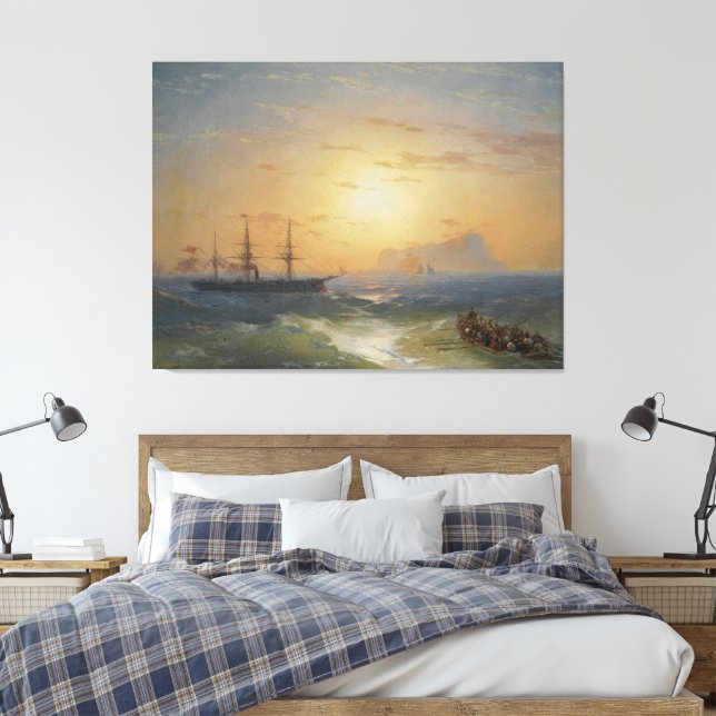 Ivan Konstantinovich Aivazovsky - Fartygstrafik Canvastryck (Insitu (sovrum))