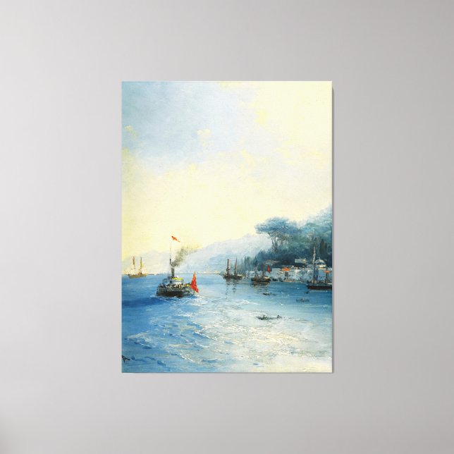Ivan Konstantinovich Aivazovsky - Fartygstrafik på Canvastryck (Framsida)