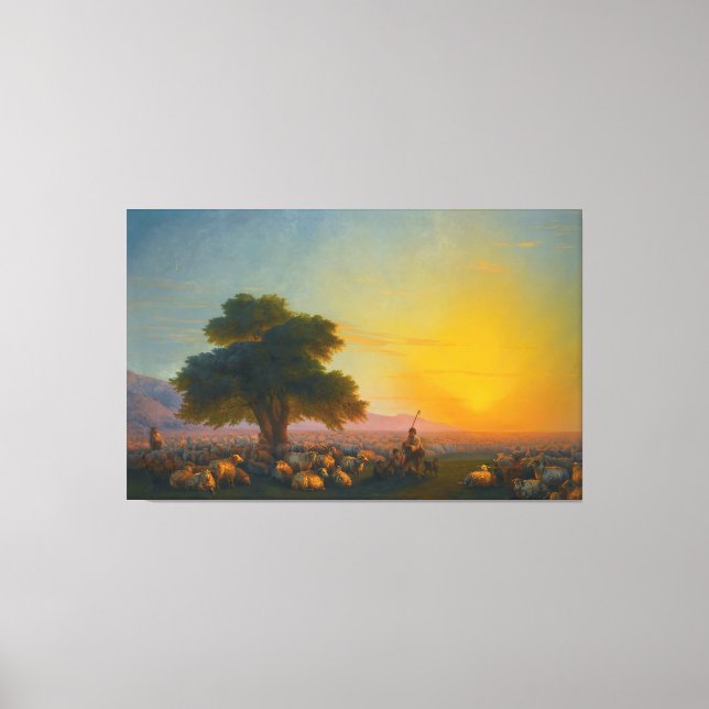 Ivan Konstantinovich Aivazovsky - Herdar med humor Canvastryck (Framsida)