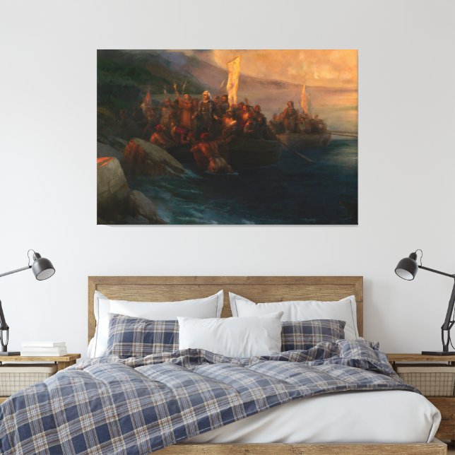 Ivan Konstantinovich Aivazovsky - Landstigningen Canvastryck (Insitu (sovrum))