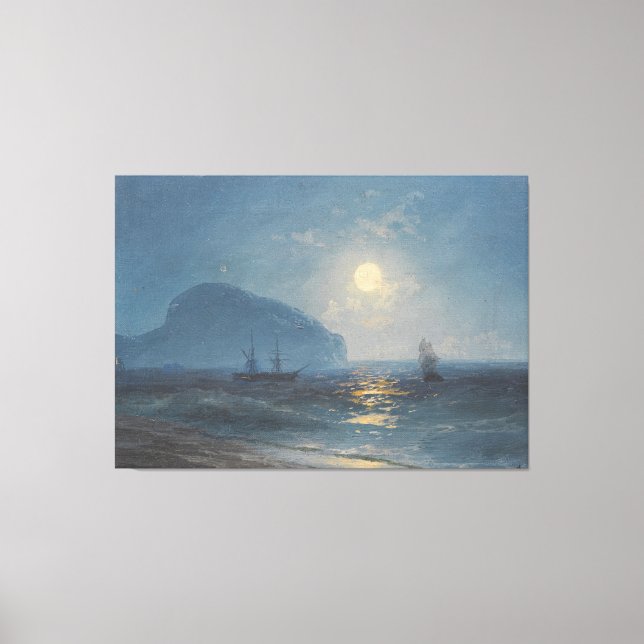 Ivan Konstantinovich Aivazovsky - Månsken Canvastryck (Framsida)