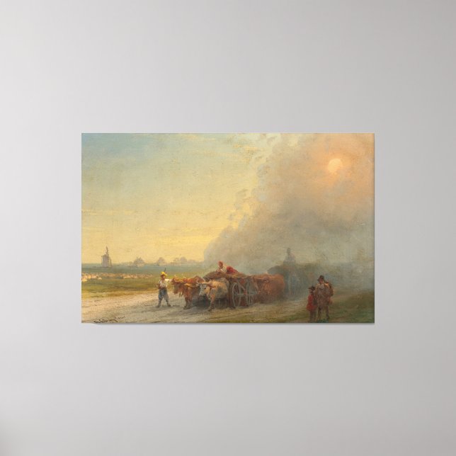 Ivan Konstantinovich Aivazovsky - Oxkärror i Canvastryck (Framsida)