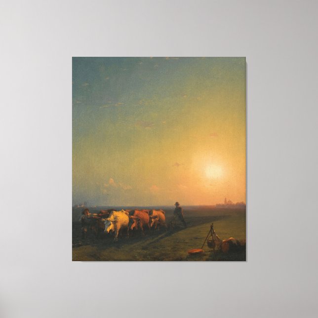 Ivan Konstantinovich Aivazovsky - Plöjning av Canvastryck (Framsida)